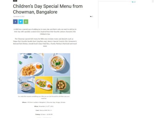 Children’s Day Special Meal at Chowman